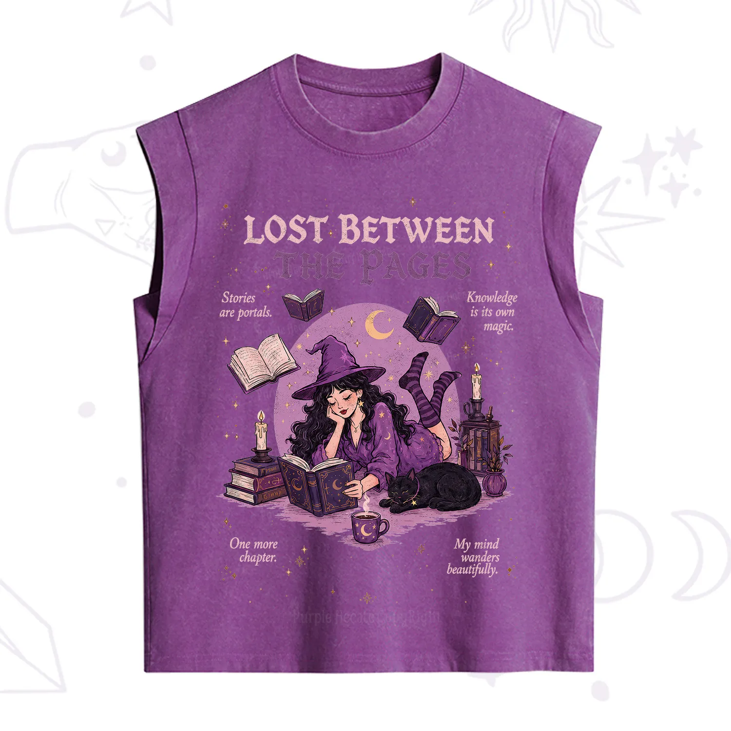 Purplehecate Lost Between the Pages Vintage Washed Tank