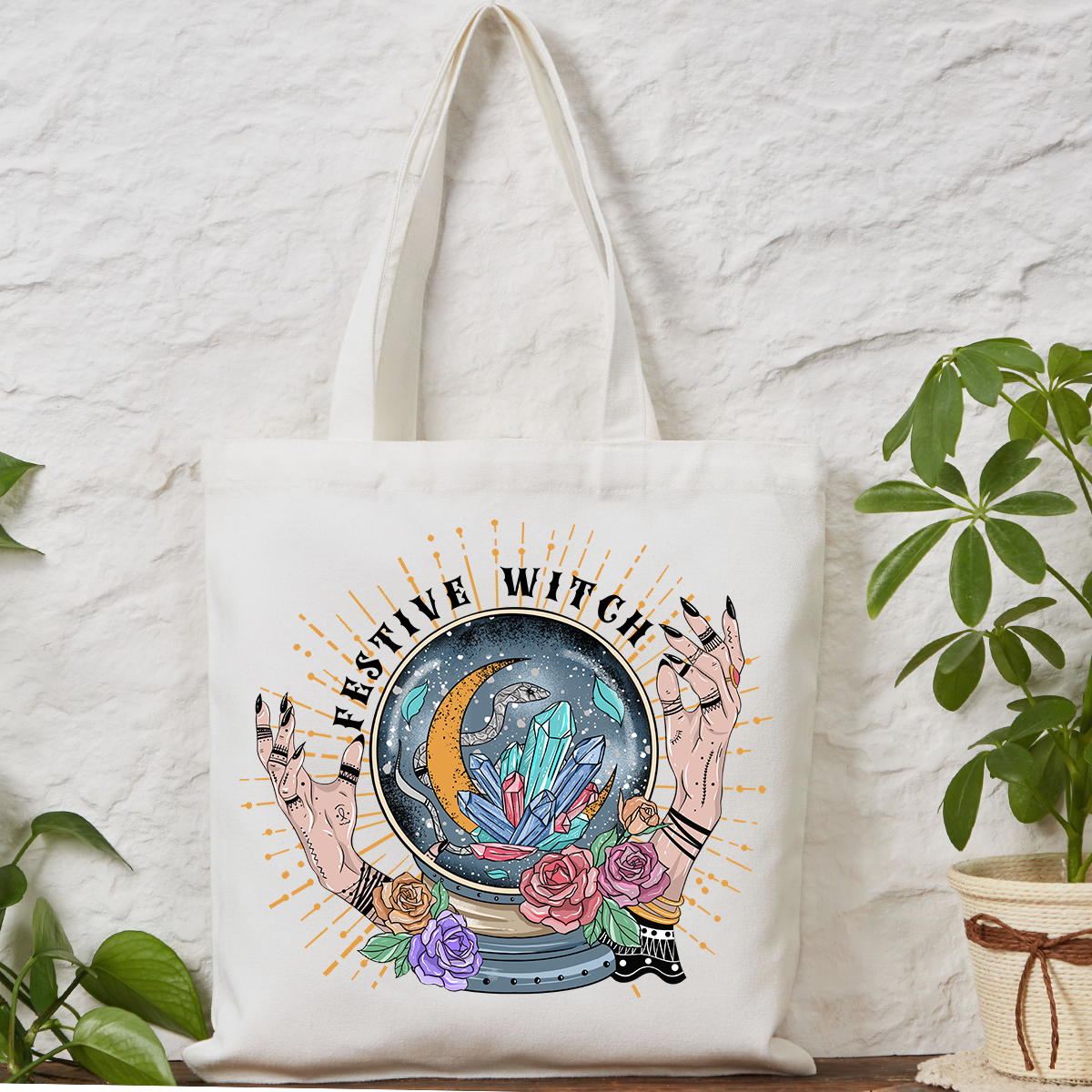 Purplehecate Festive Witch Tote Bag