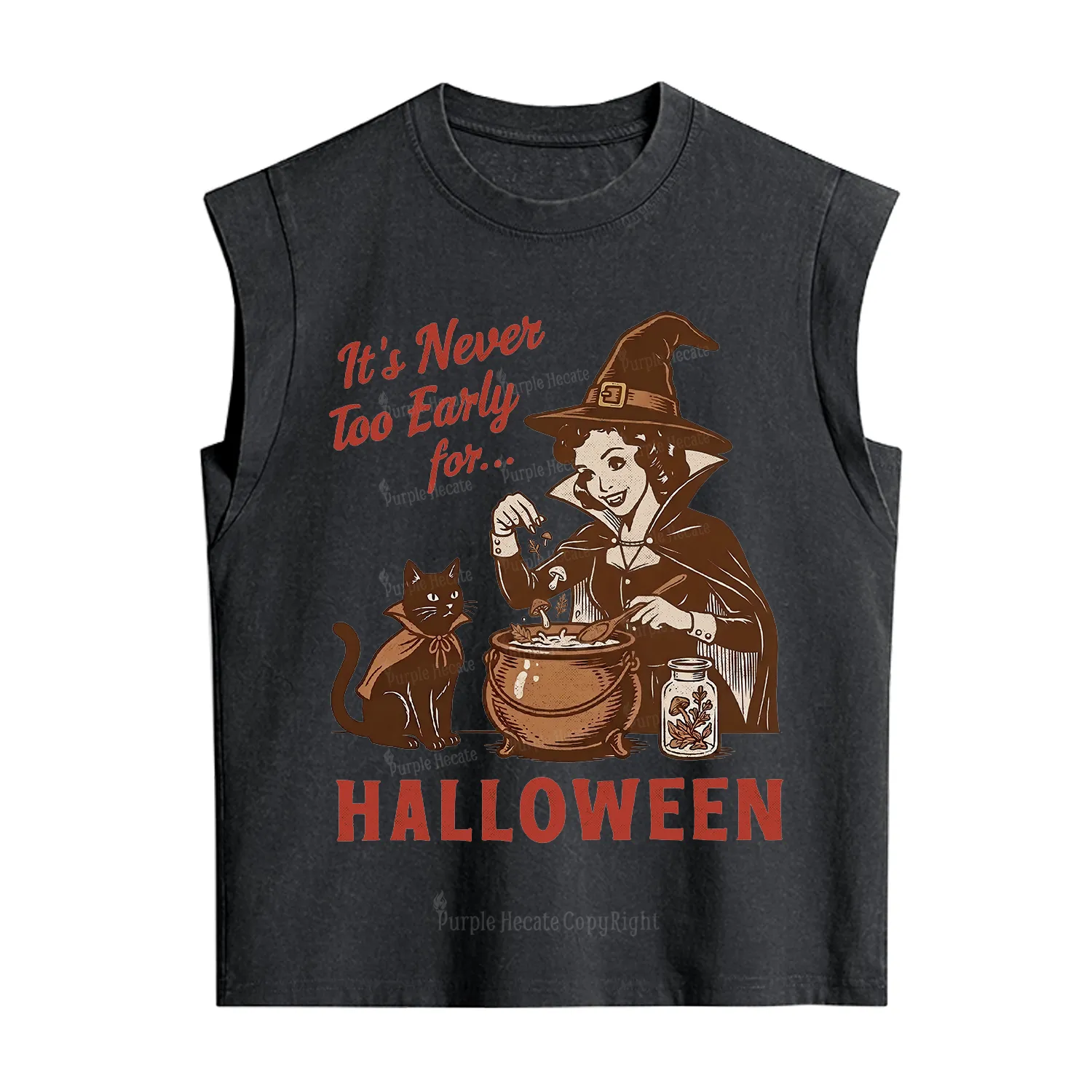 Purplehecate Never too Early for Halloween Vintage Washed Tank