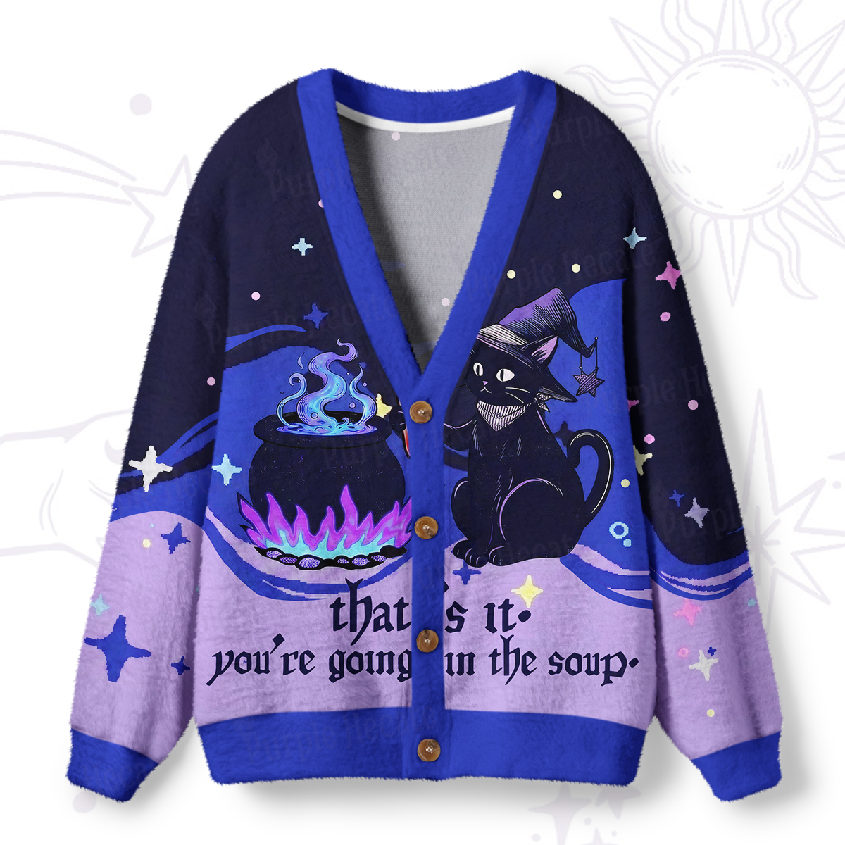  Purplehecate That's It You're Going In The Soup Ugly Cardigan Sweaters