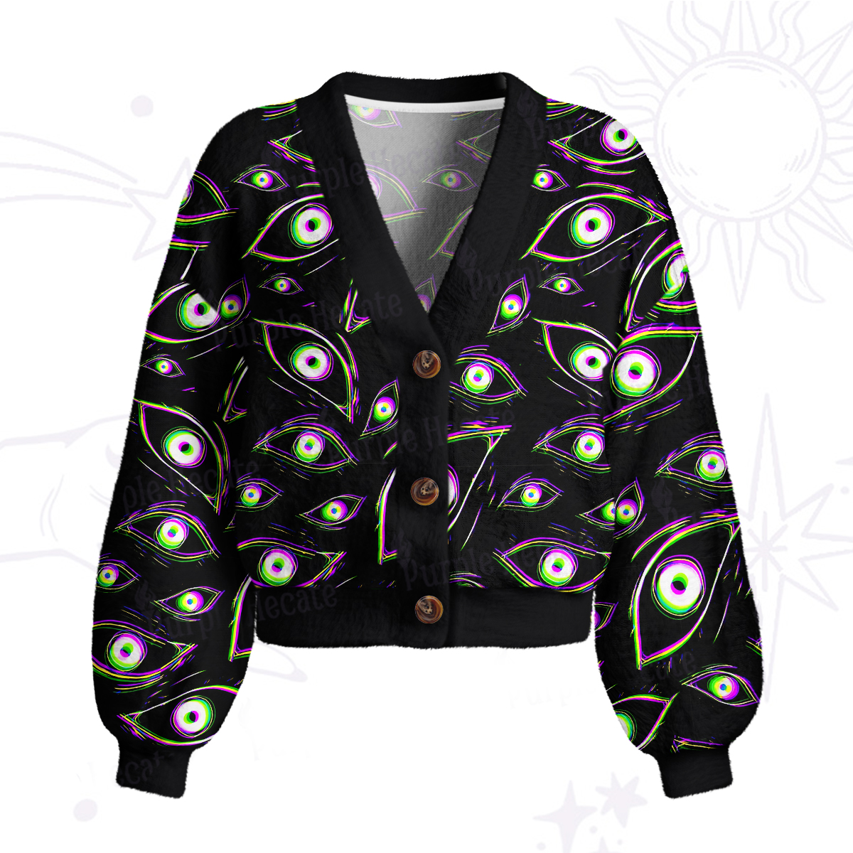 Purplehecate Glitch Vision Cardigan Sweaters