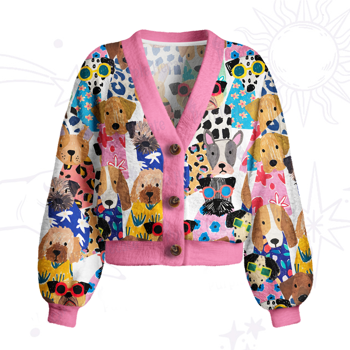 Purplehecate Puppy Parade Cardigan Sweaters