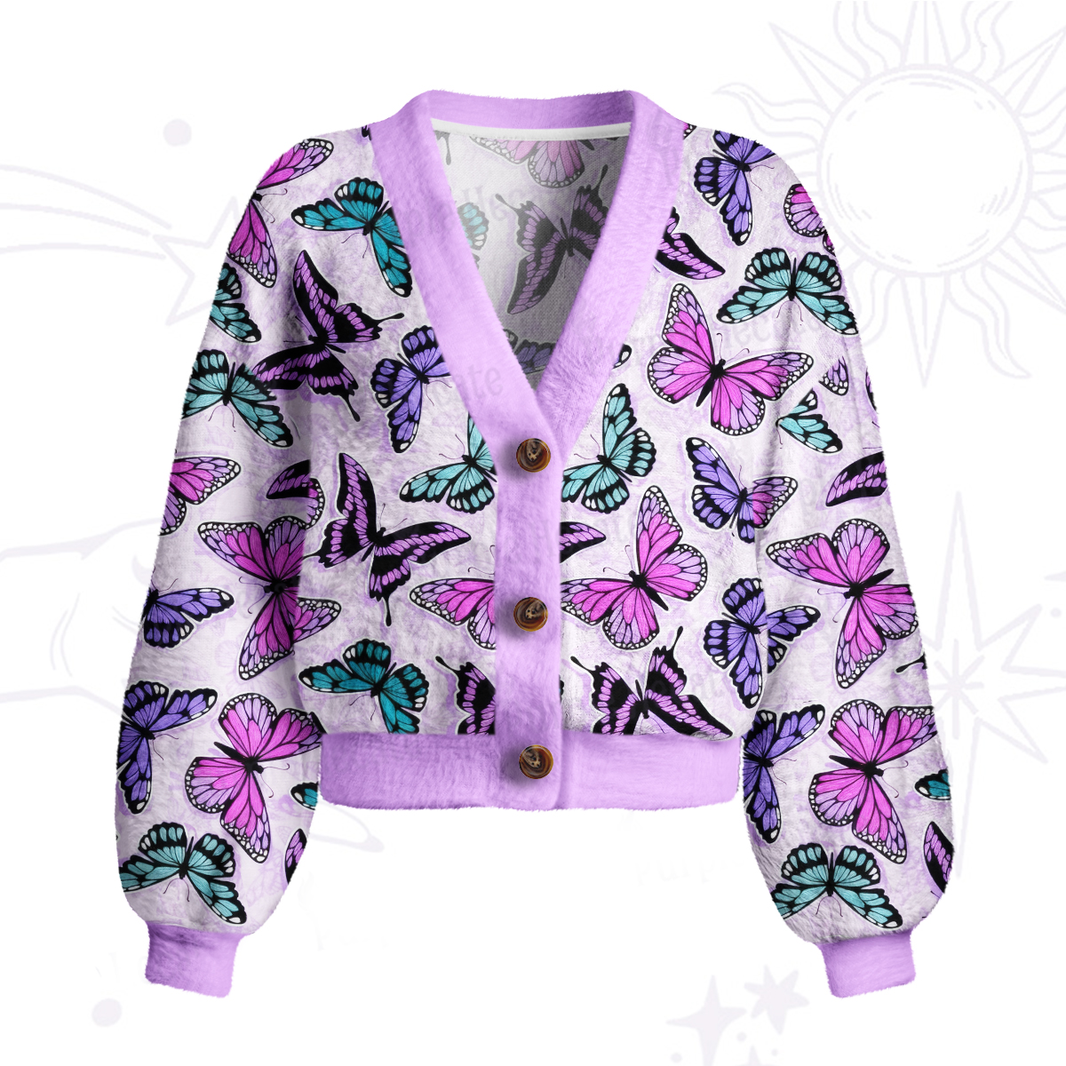 Purplehecate Whimsical Butterfly Cardigan Sweaters