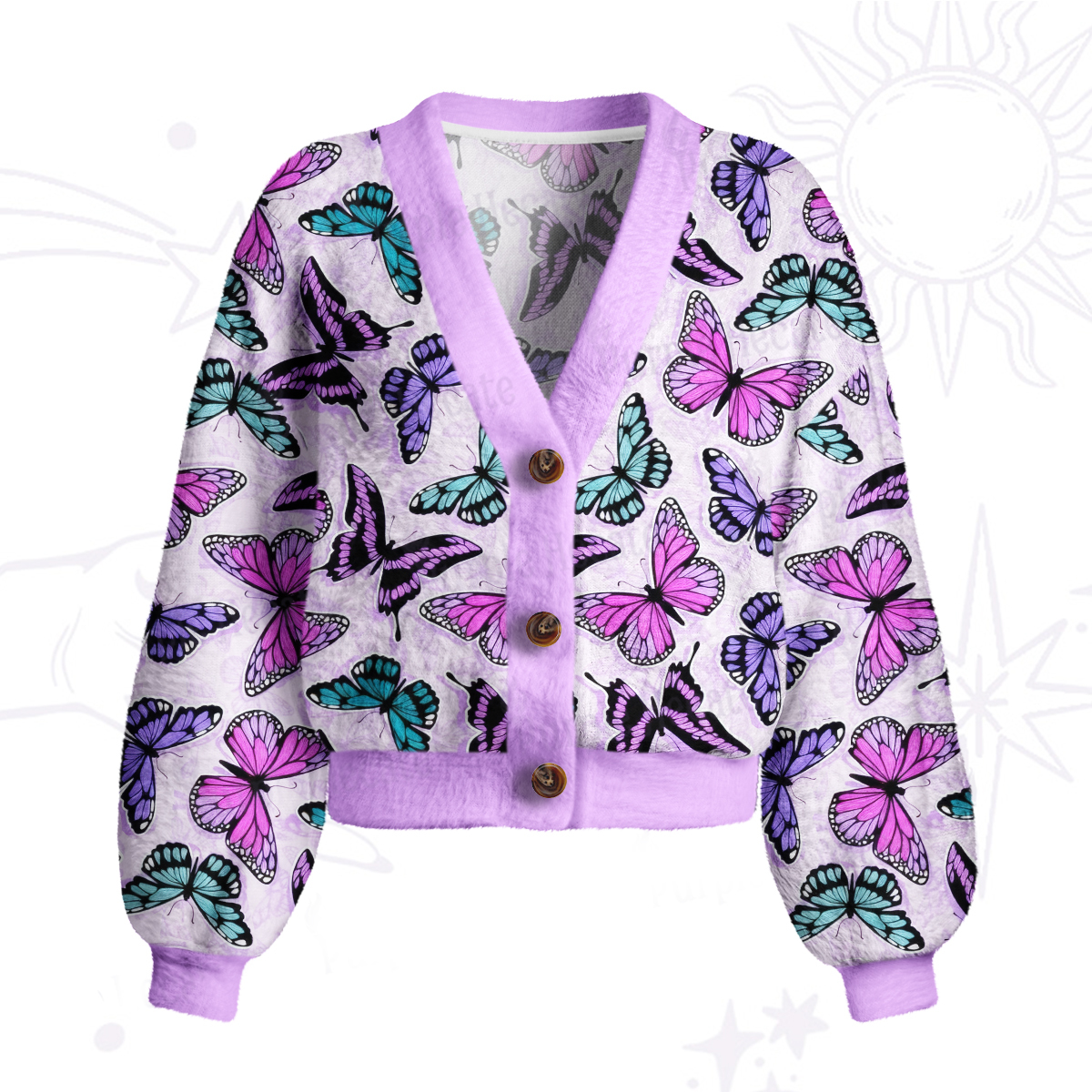 Purplehecate Whimsical Butterfly Cardigan Sweaters