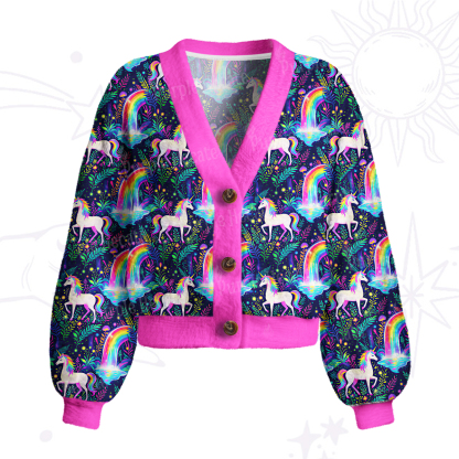 Purplehecate Rainbow Forest Unicorn Magic Cardigan Sweaters