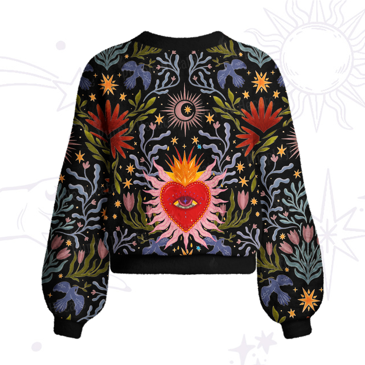 Purplehecate Sacred Flame Heart Cardigan Sweaters
