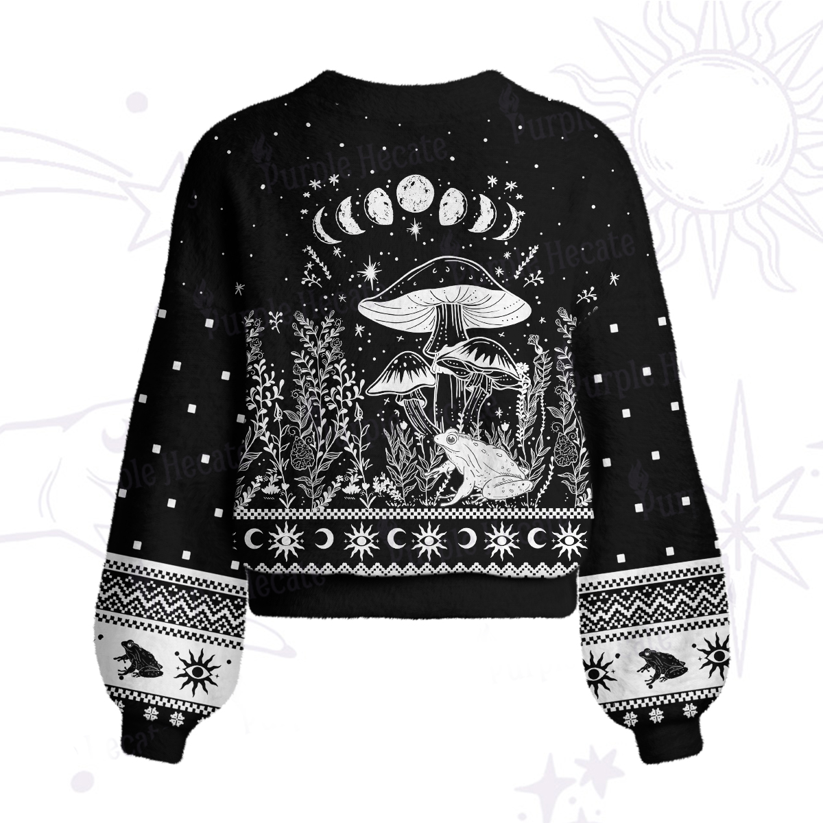 Purplehecate Celestial Frog Mushrooms Cardigan Sweaters