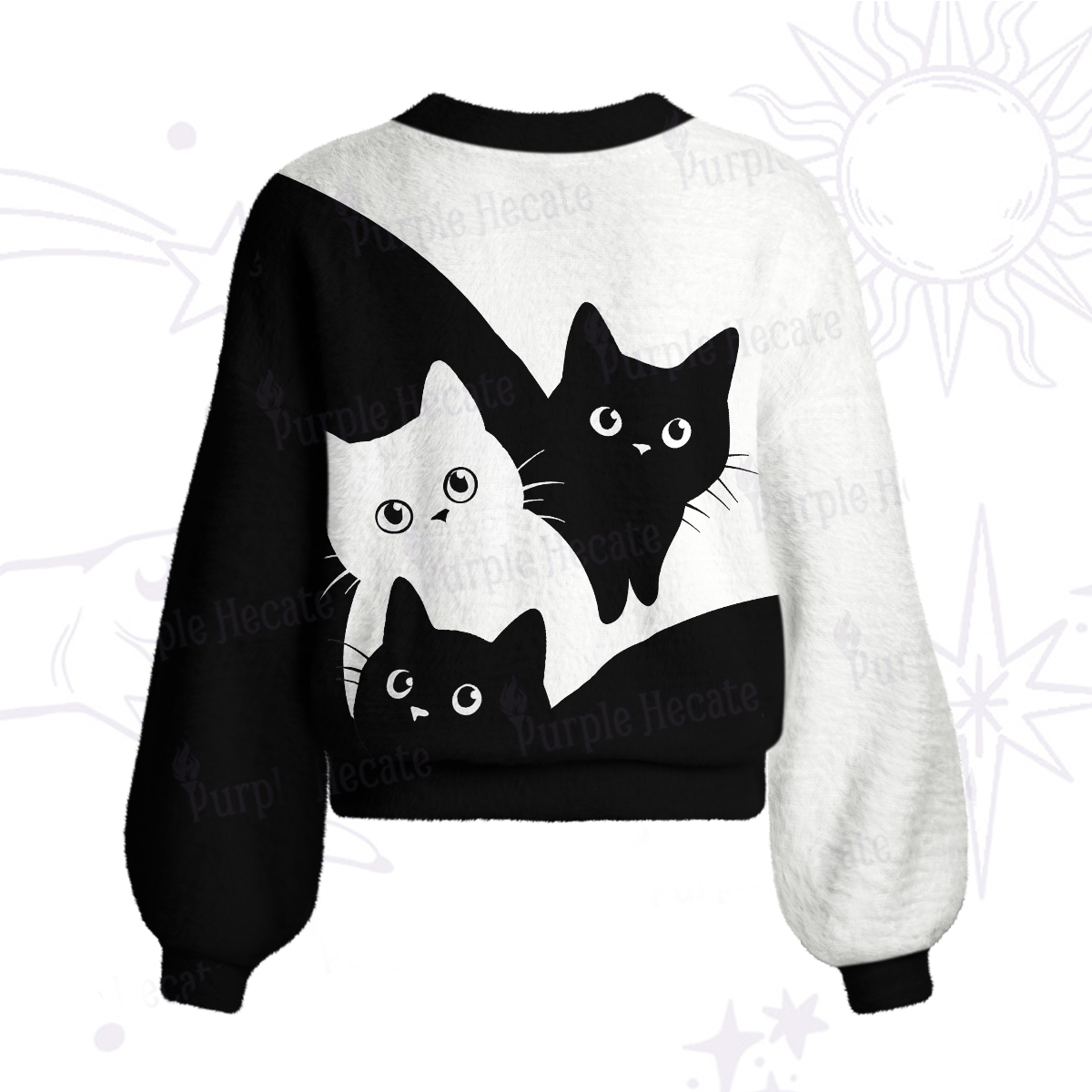 Purplehecate Curious Cats Cardigan Sweaters