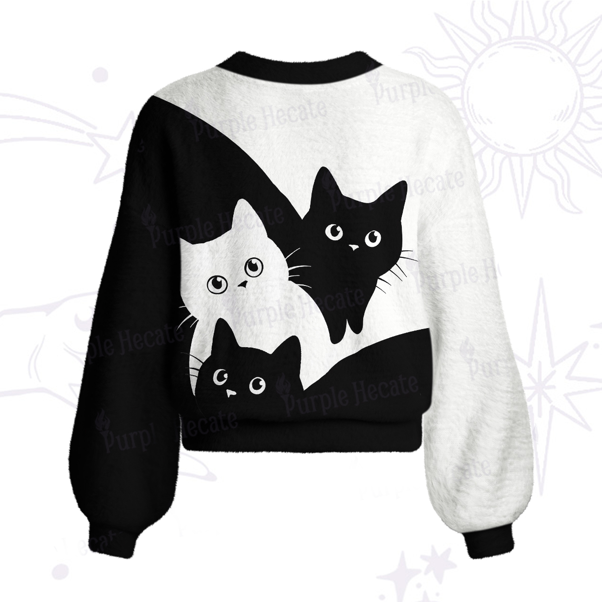Purplehecate Curious Cats Cardigan Sweaters