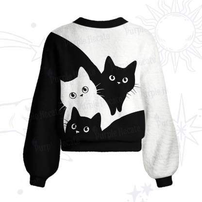 Purplehecate Curious Cats Cardigan Sweaters