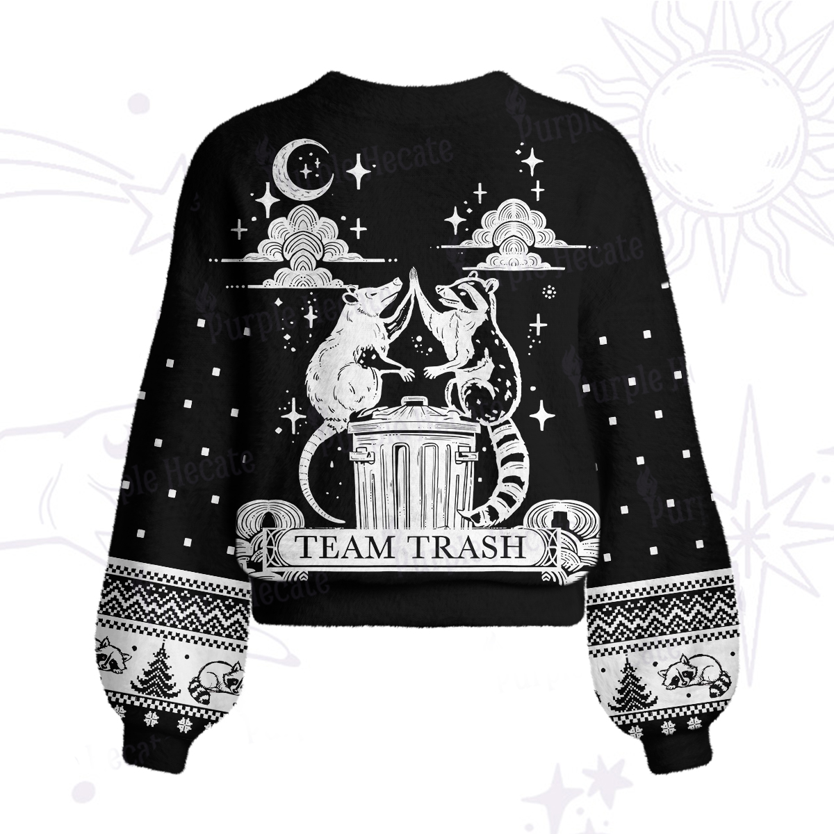 Purplehecate The Team Trash Raccoon Tarot Cardigan Sweaters