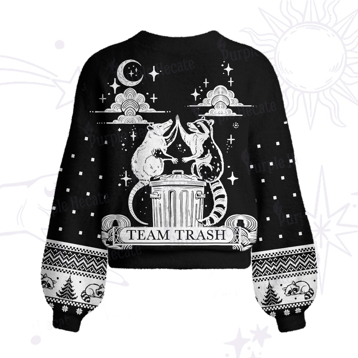 Purplehecate The Team Trash Raccoon Tarot Cardigan Sweaters