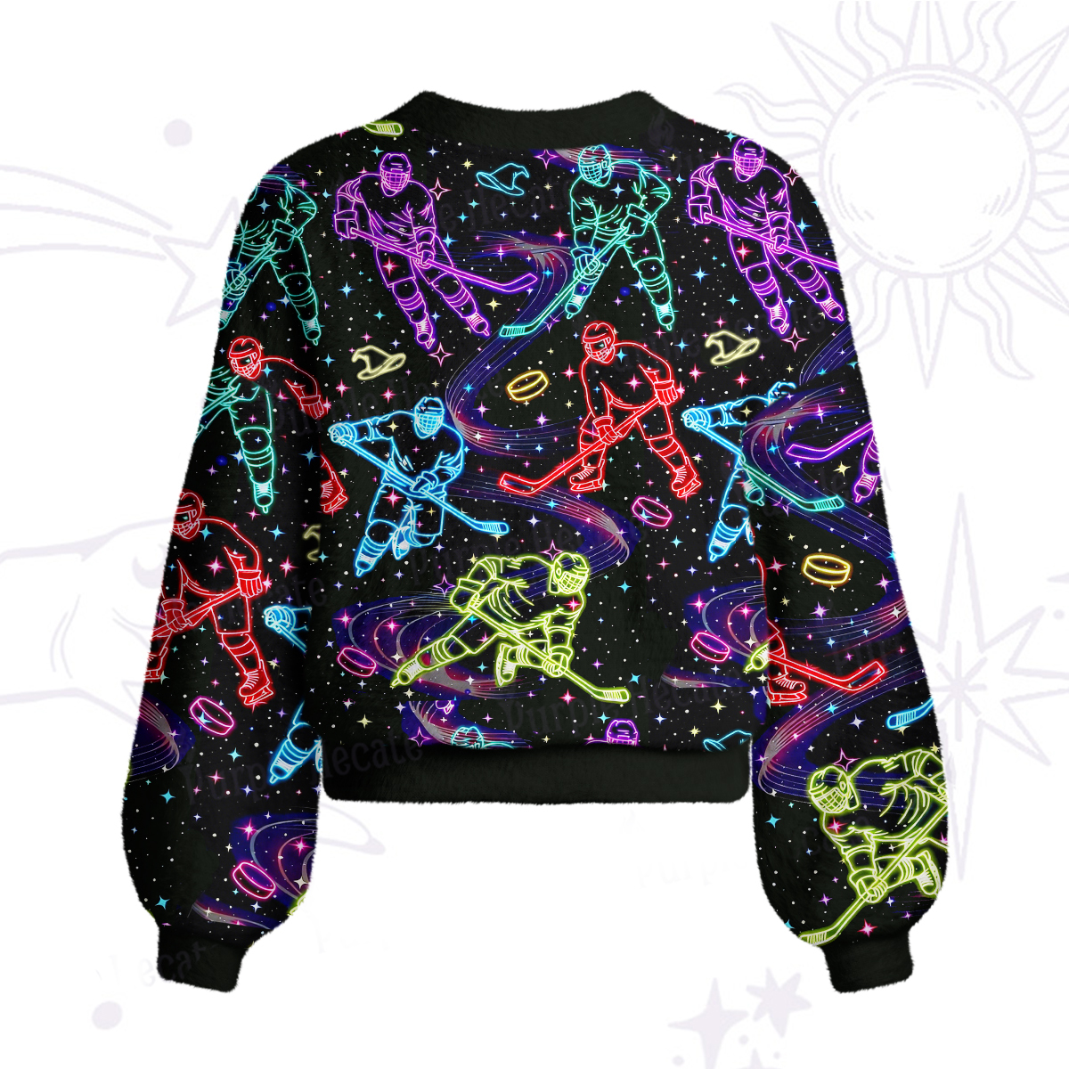 Purplehecate Neon Night Hockey Cardigan Sweaters