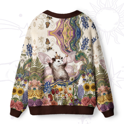 Purplehecate Enchanted Woodland Fairy Possum Ugly Cardigan Sweaters