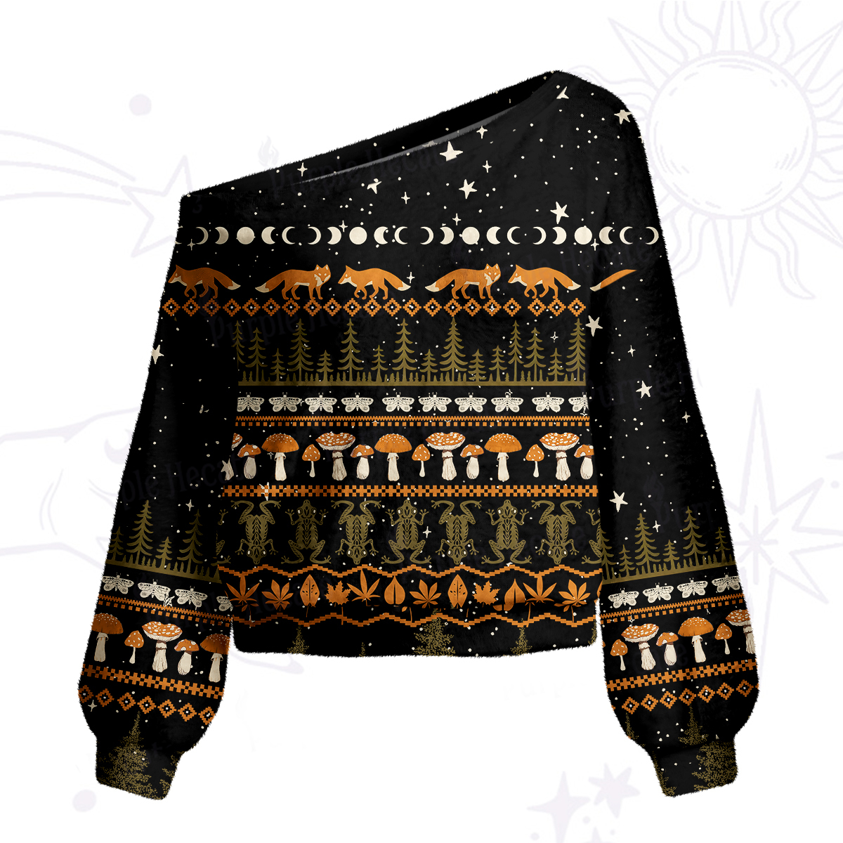 Purplehecate Mystic Woods One Shoulder Sweaters