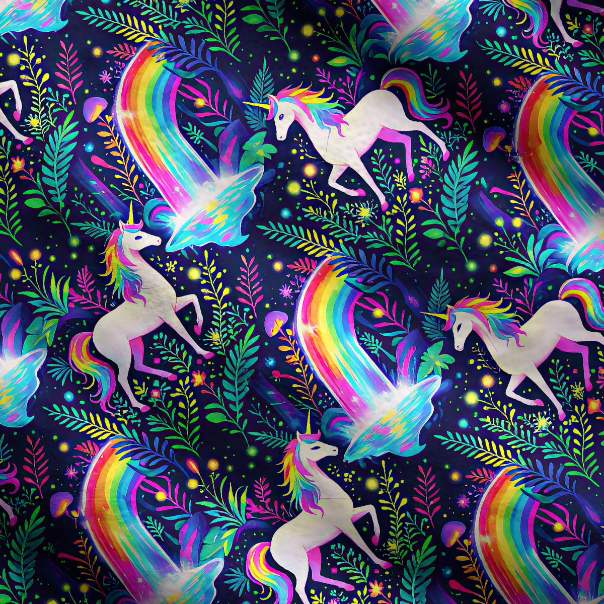 Purplehecate Rainbow Forest Unicorn Magic One Shoulder Sweaters