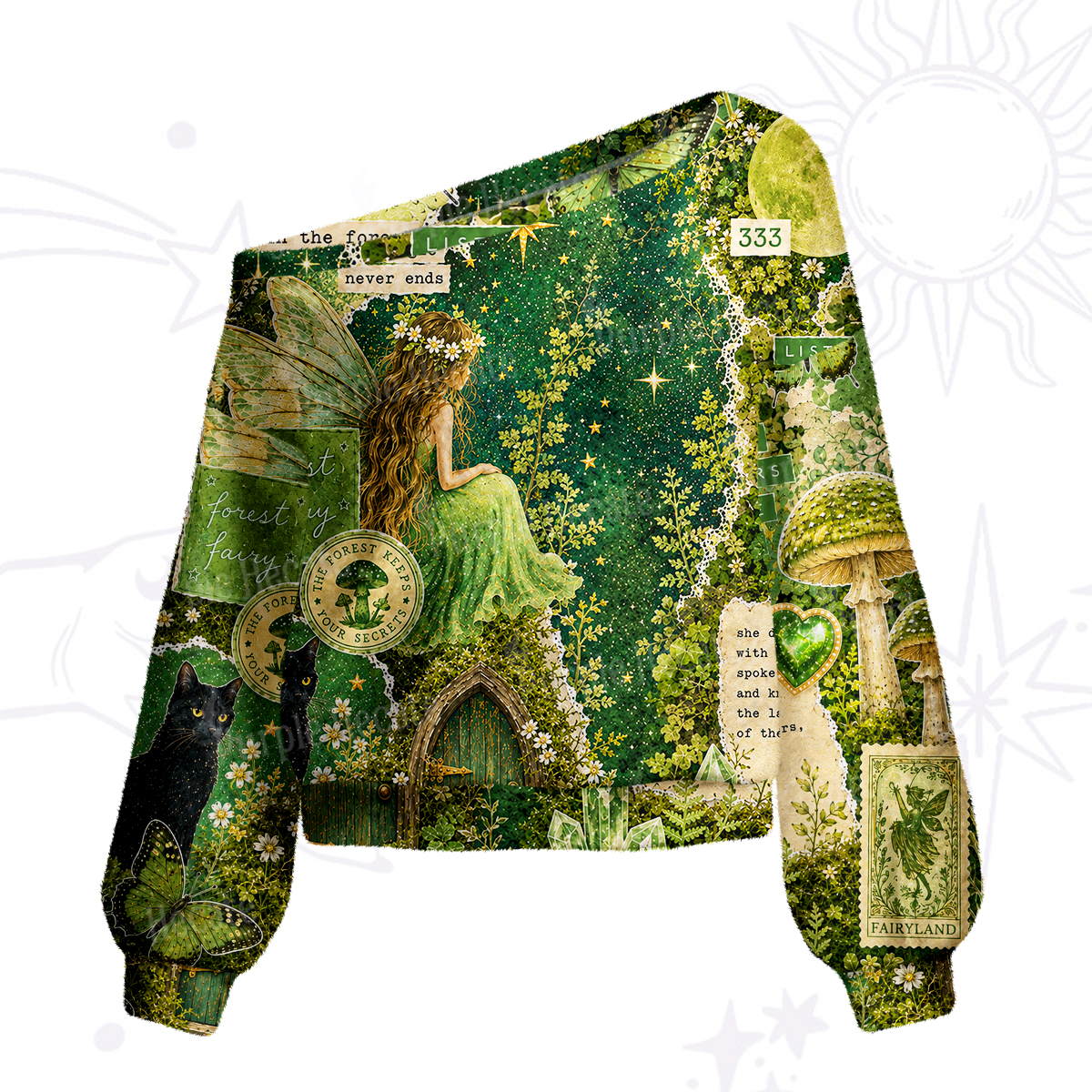 Purplehecate Forest Witch Who Listens to the Whispers of the Trees One Shoulder Sweaters