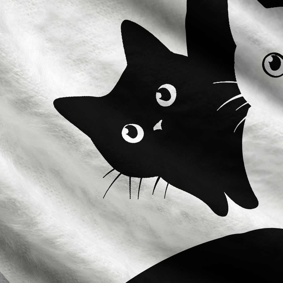 Purplehecate Curious Cats One Shoulder Sweaters