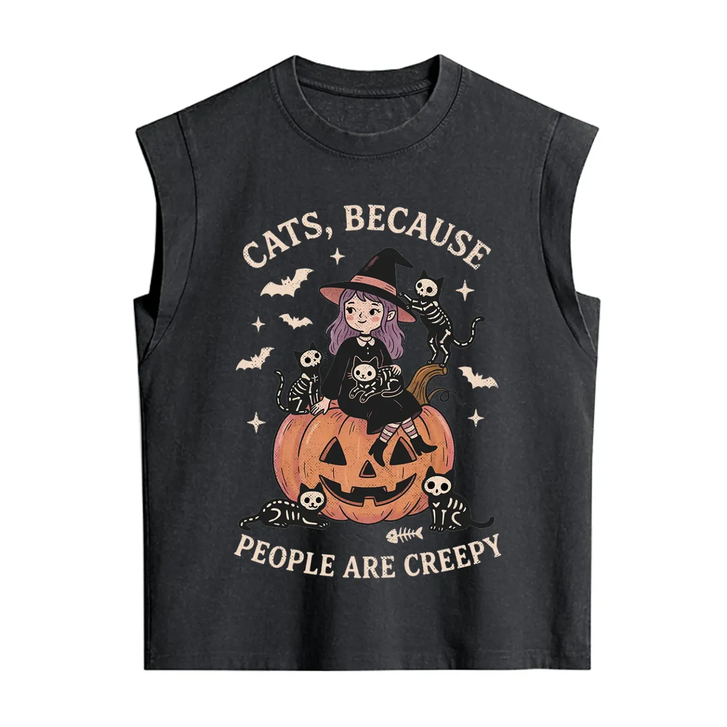 Purplehecate Cats Because People Are Creepy Vintage Washed Tank
