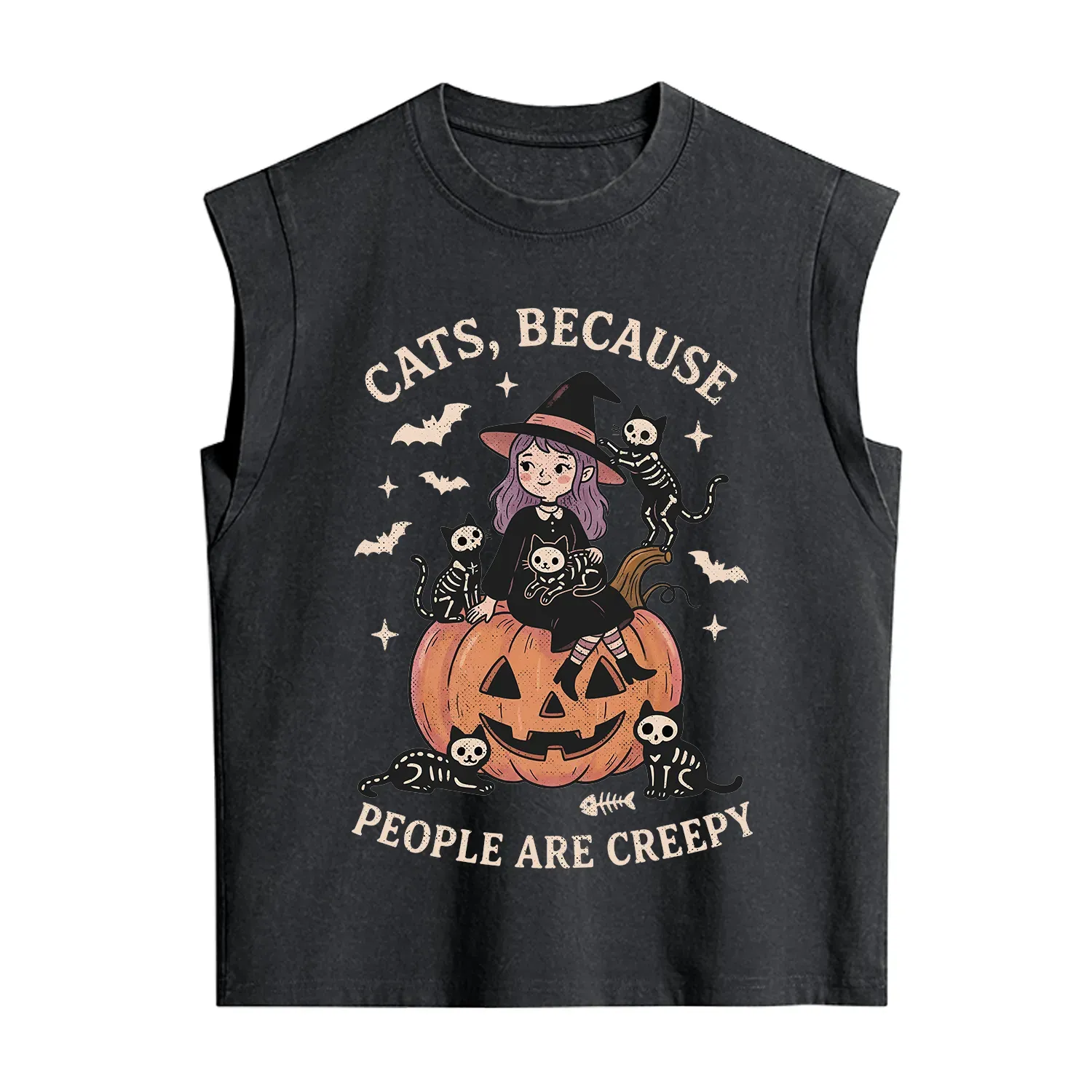 Purplehecate Cats Because People Are Creepy Vintage Washed Tank