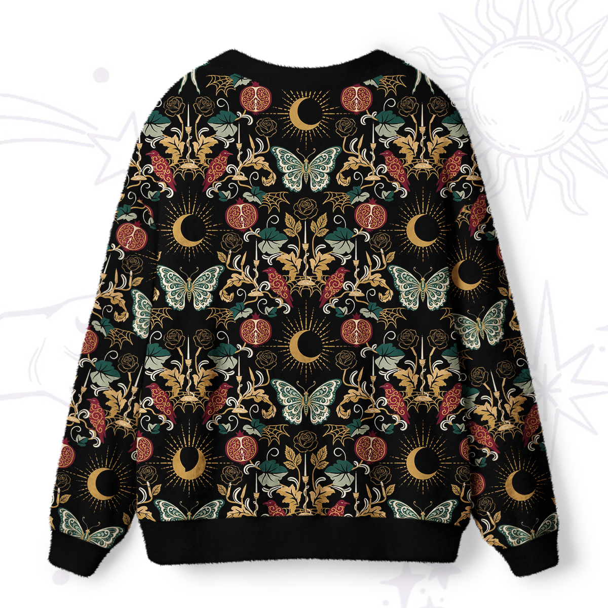 Purplehecate Enchanted Night Garden Butterfly Ugly Cardigan Sweaters