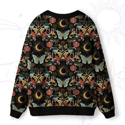 Purplehecate Enchanted Night Garden Butterfly Ugly Cardigan Sweaters