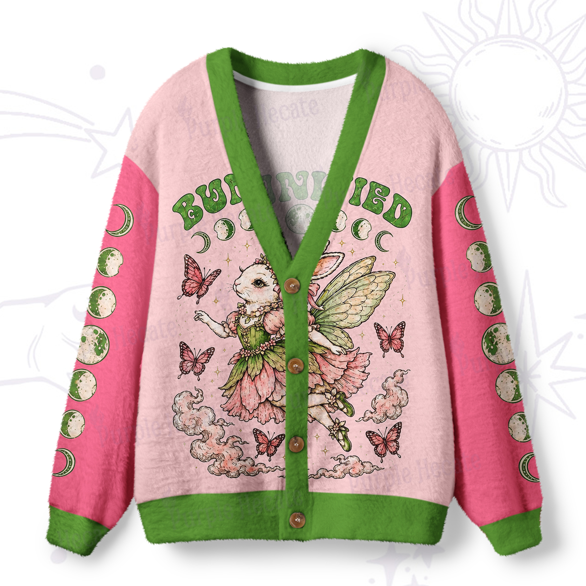 Purplehecate Bunnified Fairy Bunny Ugly Cardigan Sweaters