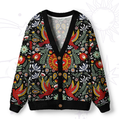 Purplehecate Sacred Sunbird Garden Ugly Cardigan Sweaters
