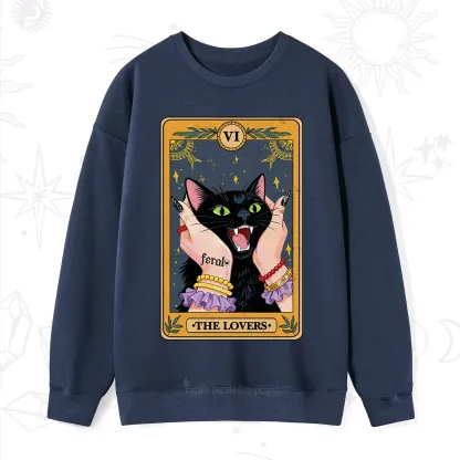 Purplehecate The Lovers Tarot Feral Cat Sweatshirt
