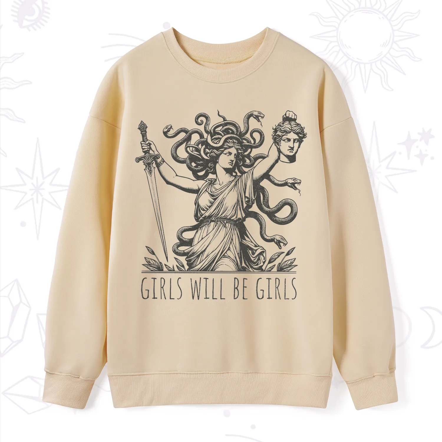 Purplehecate Girls Will Be Girls Medusa Sweatshirt