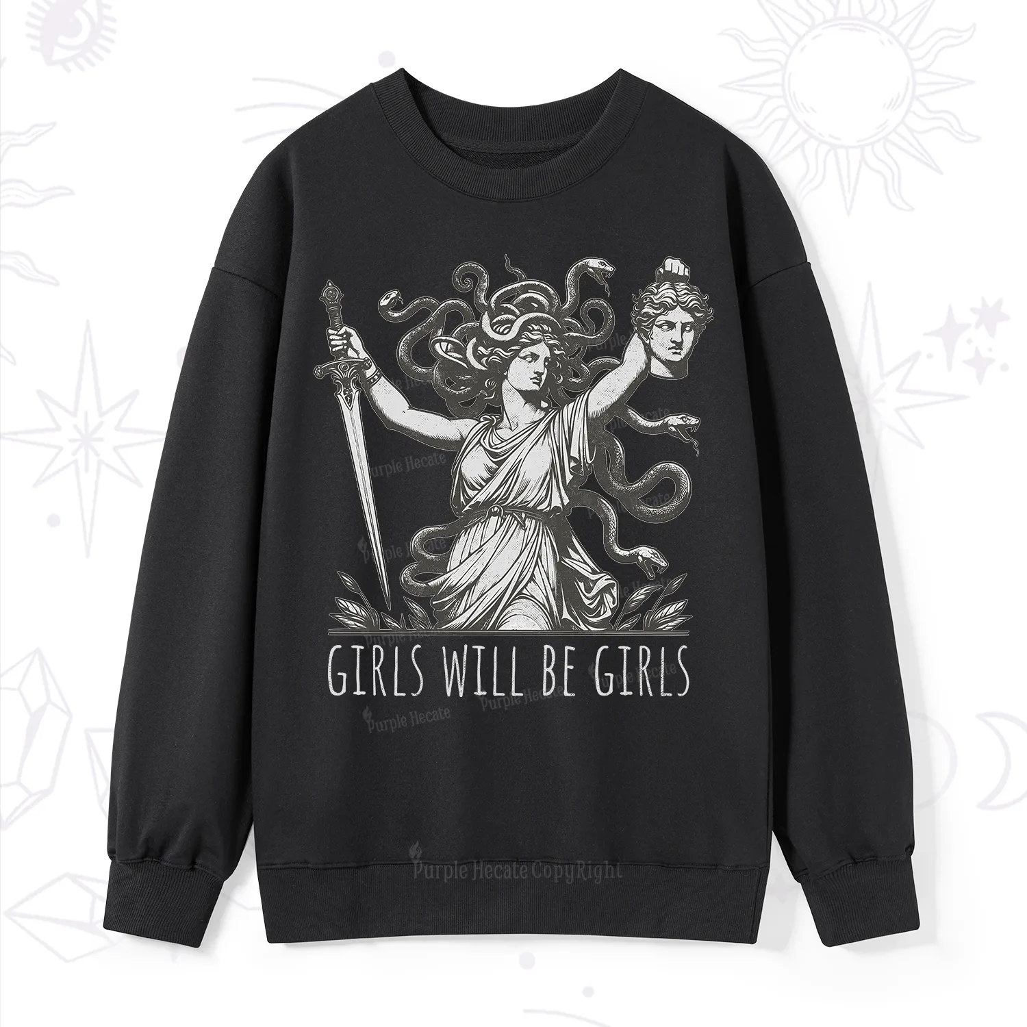 Purplehecate Girls Will Be Girls Medusa Sweatshirt
