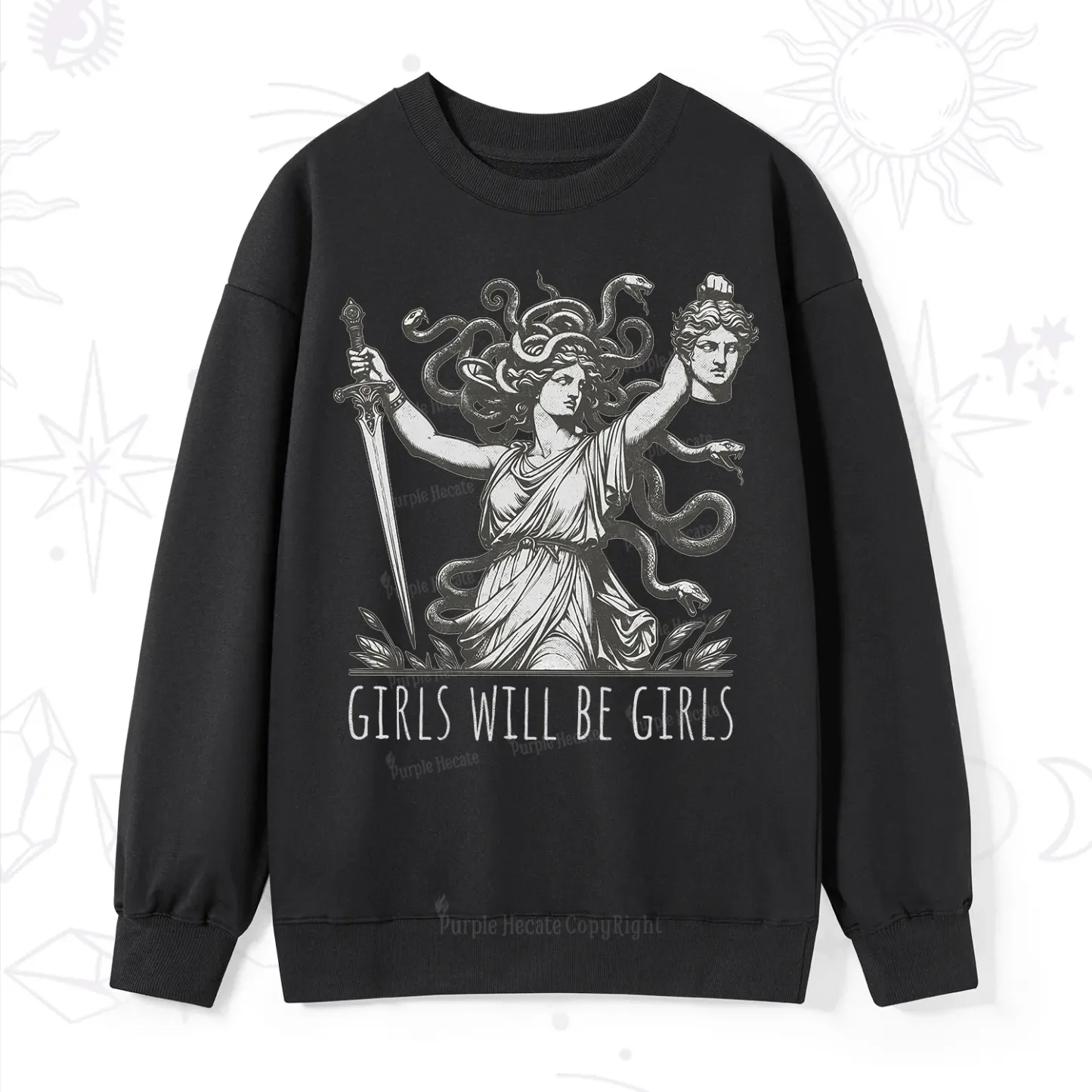 Purplehecate Girls Will Be Girls Medusa Sweatshirt