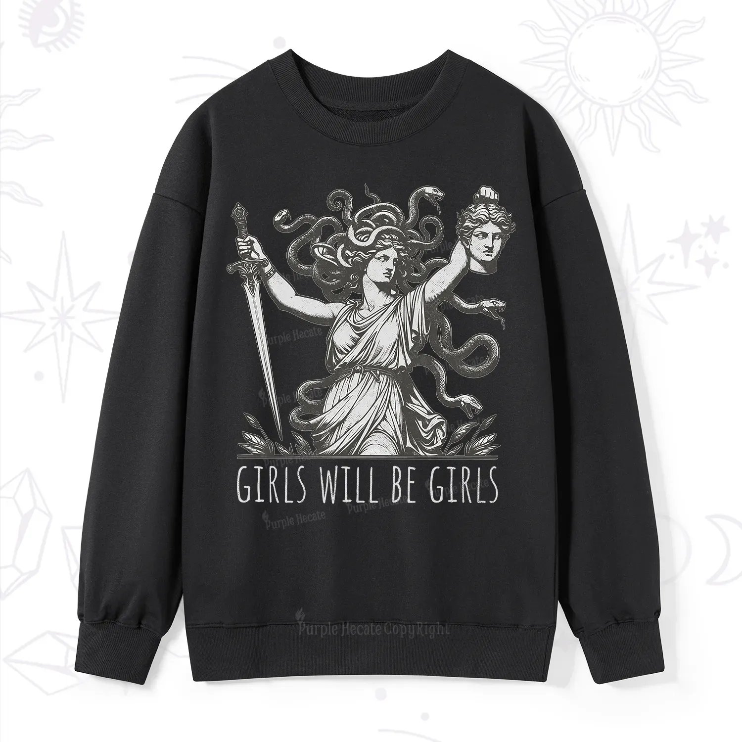 Purplehecate Girls Will Be Girls Medusa Sweatshirt