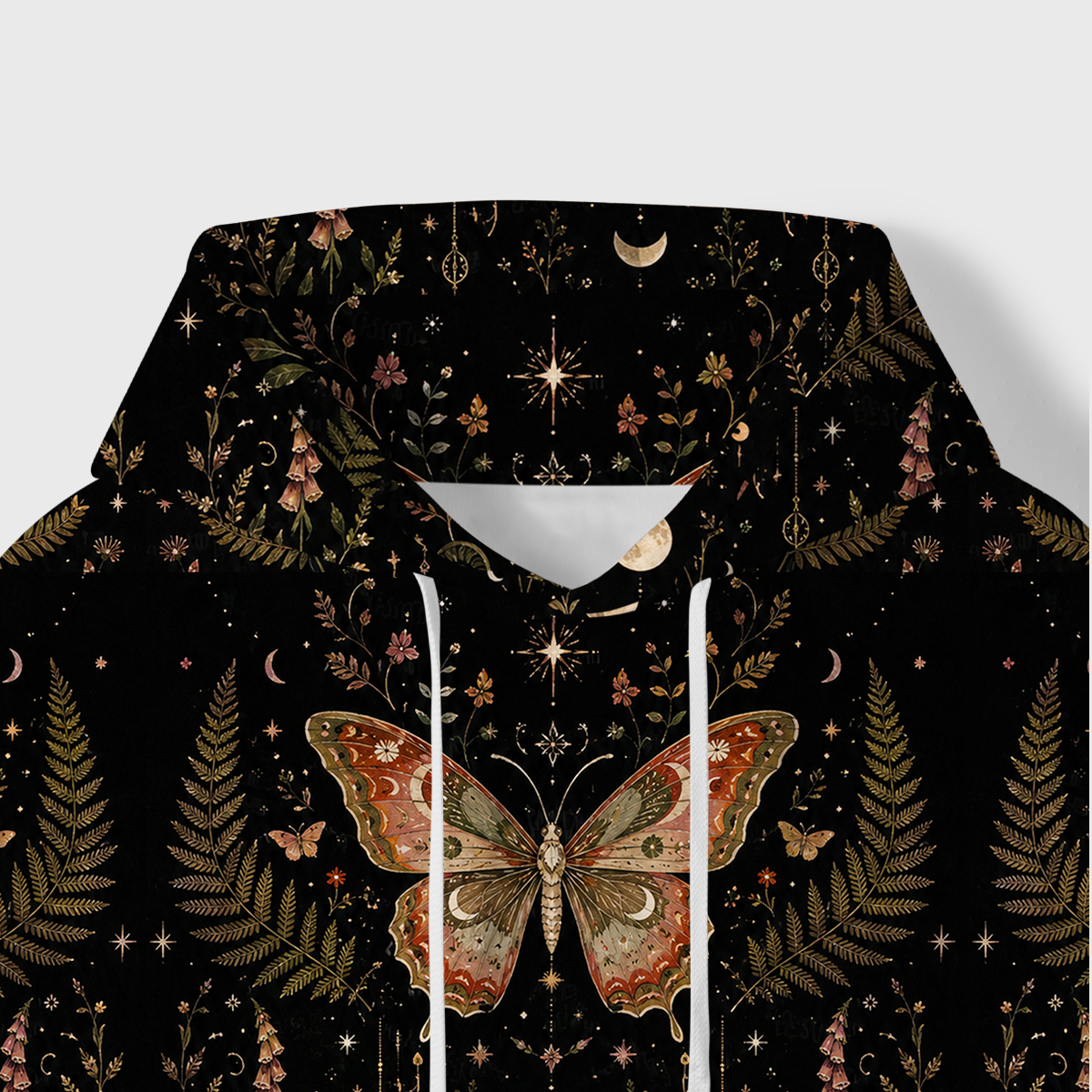 Purplehecate Moon Moth in the Enchanted Forest All-Over Print Hoodie