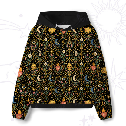 Purplehecate Mystic Sun Moon Hearts All-Over Print Hoodie