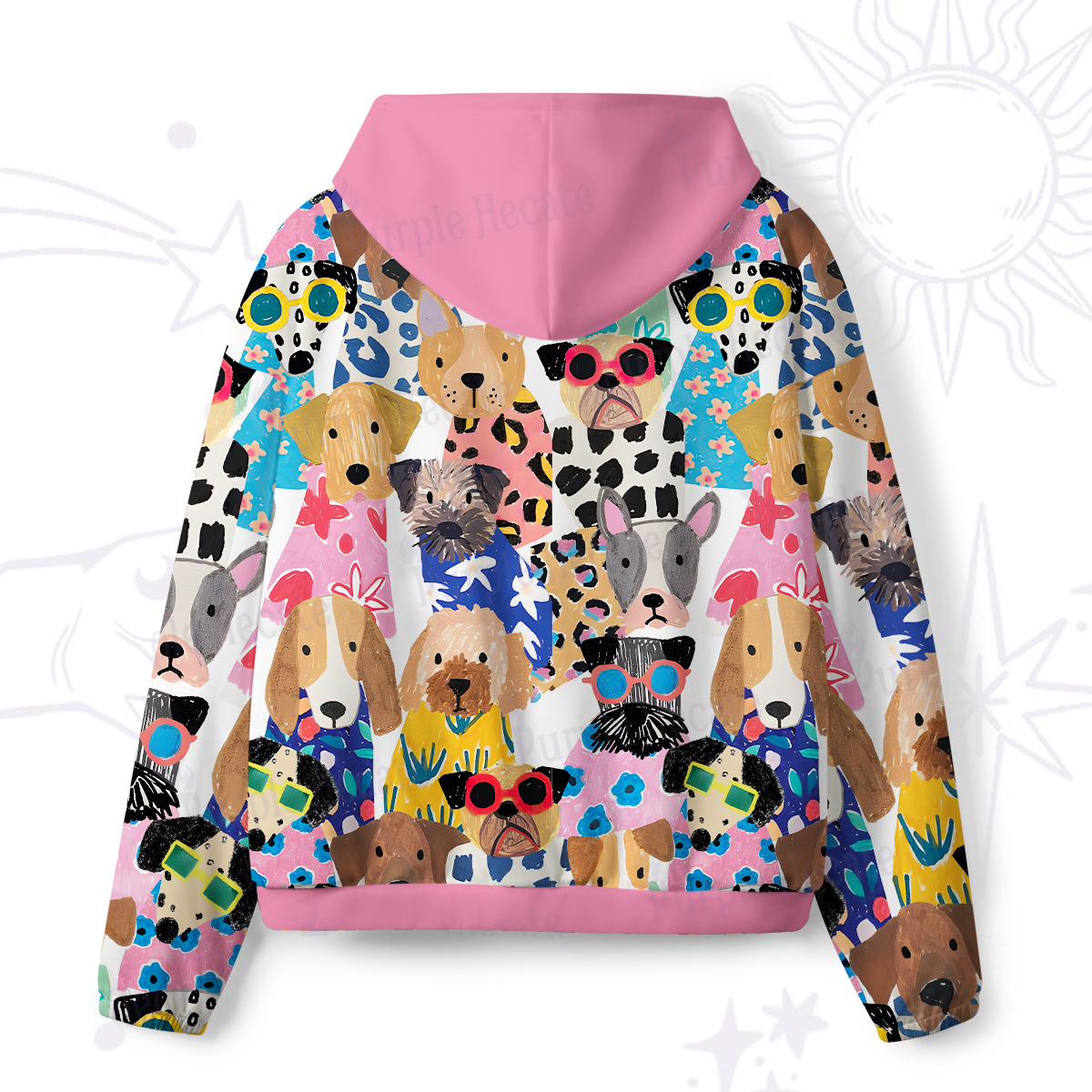 Purplehecate Puppy Parade All-Over Print Hoodie