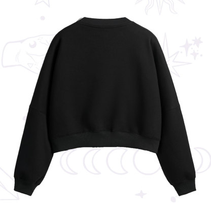 Purplehecate The Zero Of Fucks Tarot Fleece Cropped Sweatshirt