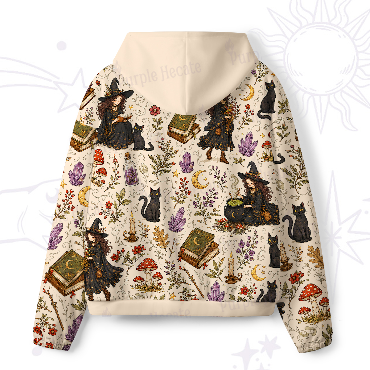 Purplehecate Herbal Witch All-Over Print Hoodie