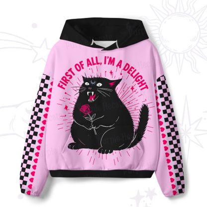 Purplehecate First Of All I'm A Delight Cat All-Over Print Hoodie