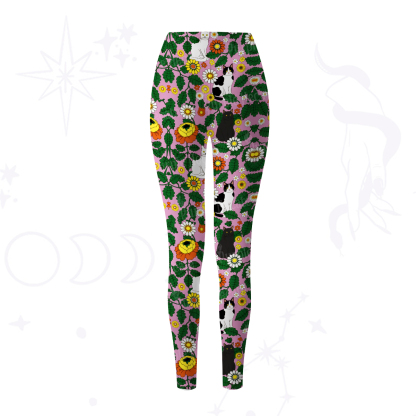 Purplehecate Daisy Cat  Garden Yoga Pants