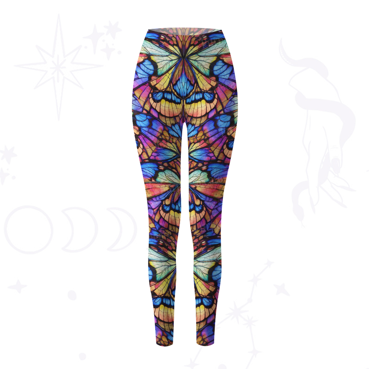 Purplehecate Colorful Butterfly Wing Pattern Yoga Pants