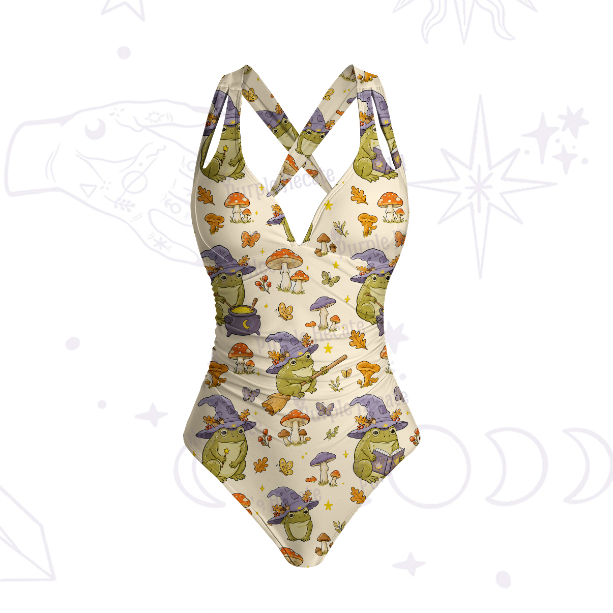 Purplehecate Wizard Frog One-Piece Swimsuit