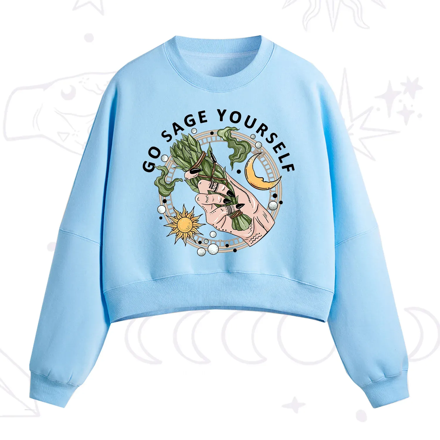 Purplehecate Go Sage Yourself Fleece Cropped Sweatshirt