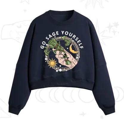 Purplehecate Go Sage Yourself Fleece Cropped Sweatshirt