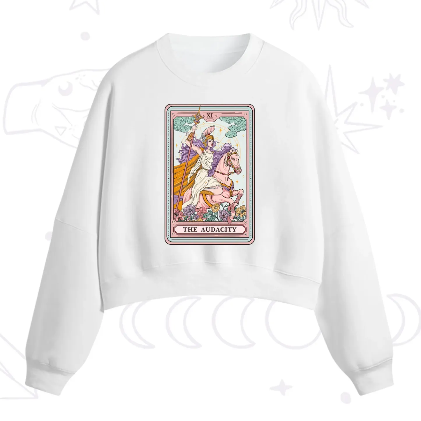 Purplehecate The Audacity Tarot Card Fleece Cropped Sweatshirt