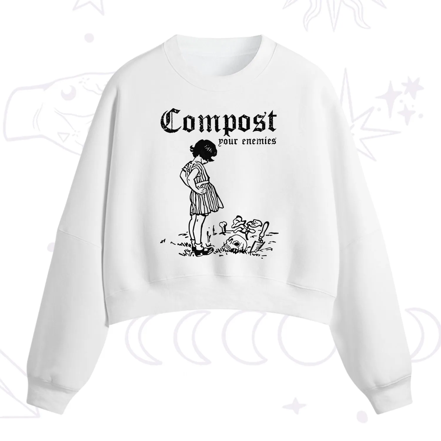 Purplehecate Compost Your Enemies Fleece Cropped Sweatshirt