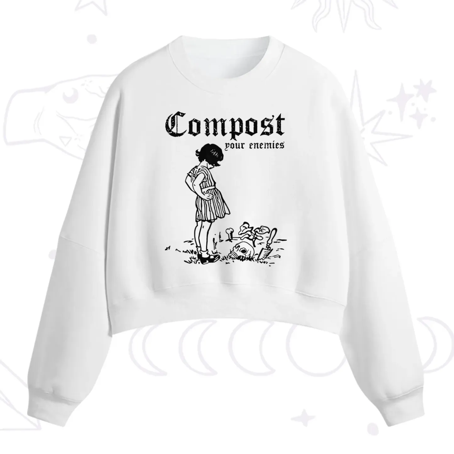 Purplehecate Compost Your Enemies Fleece Cropped Sweatshirt