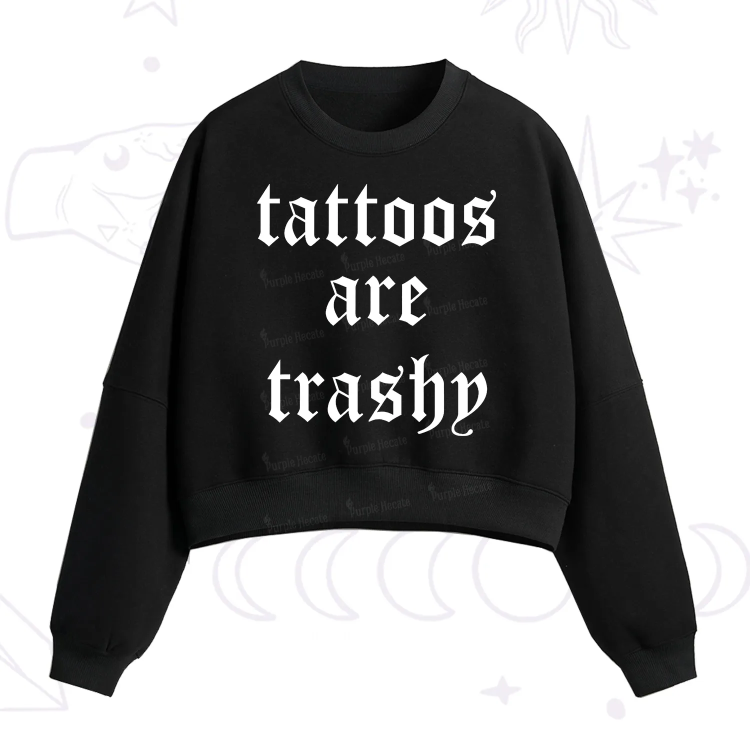 [Copy]Purplehecate Compost Your Enemies Fleece Cropped Sweatshirt