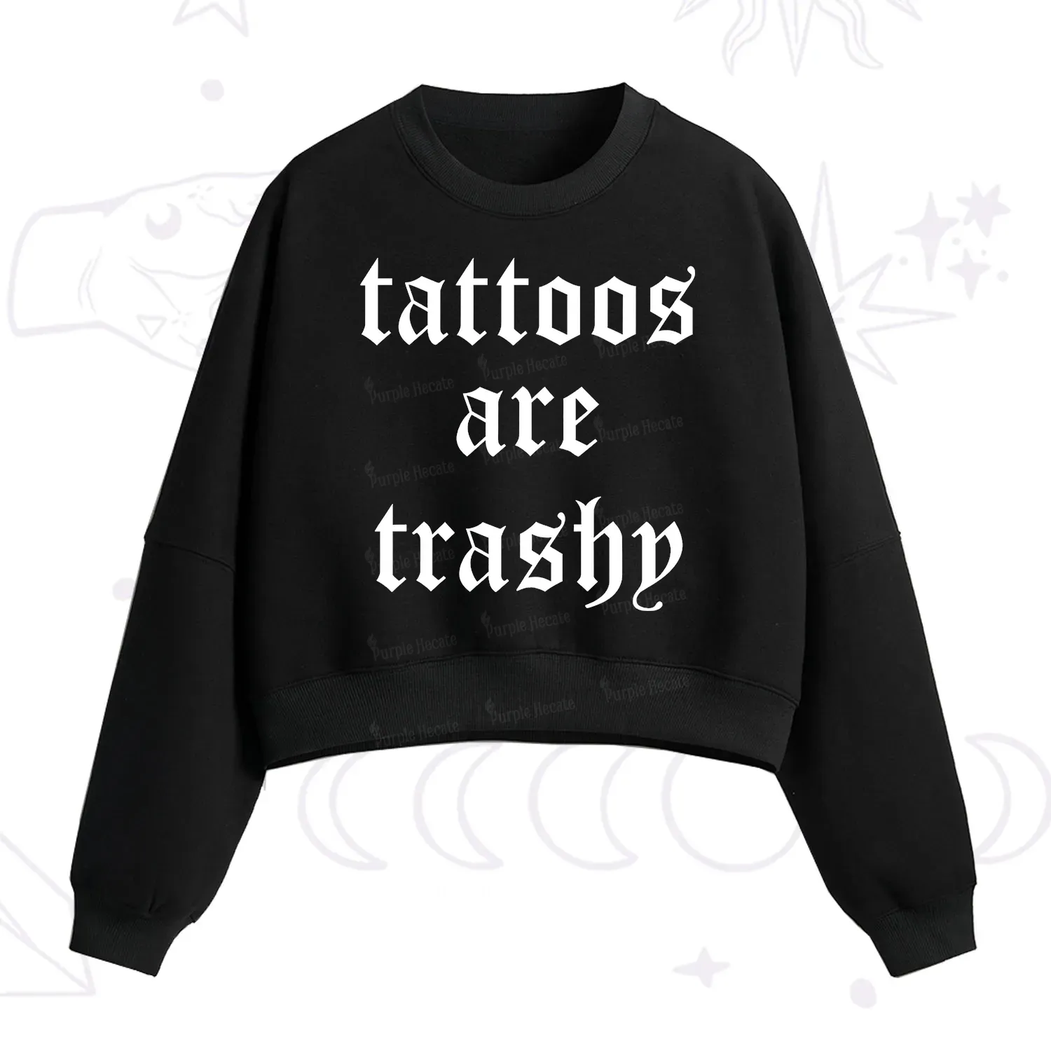 [Copy]Purplehecate Compost Your Enemies Fleece Cropped Sweatshirt
