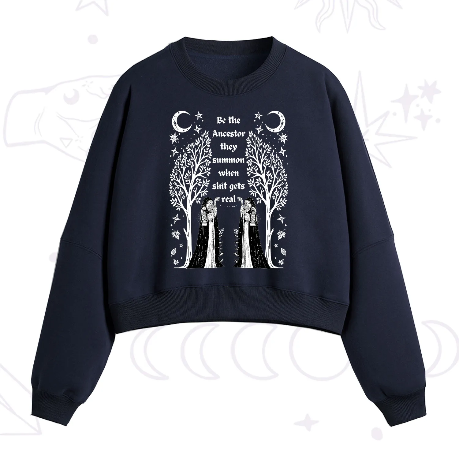 Purplehecate Be The Ancestor They Summon When Shit Gets Real Fleece Cropped Sweatshirt